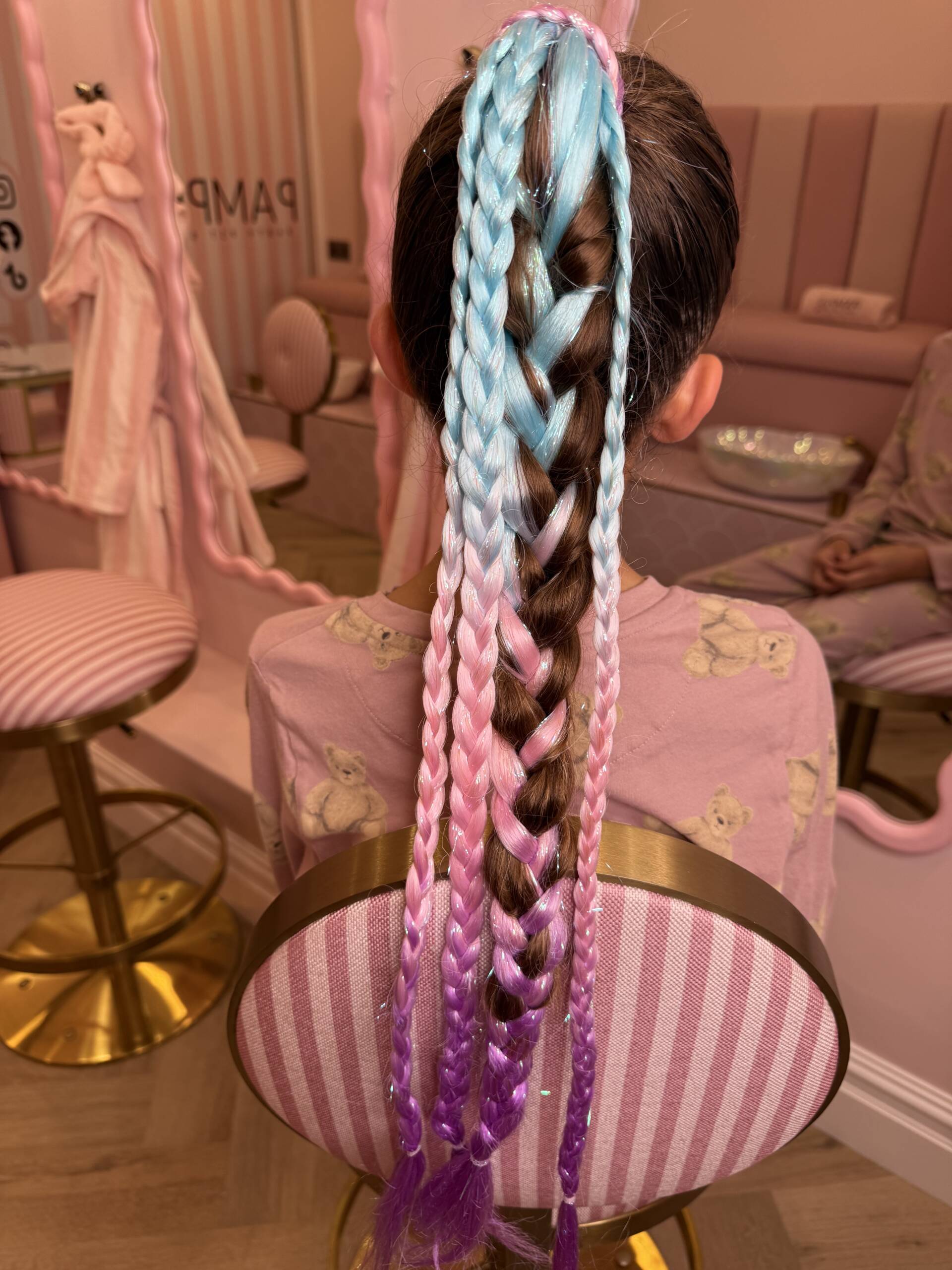 A guest with colourful long braids